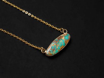 Handmade Gold Turquoise Necklace