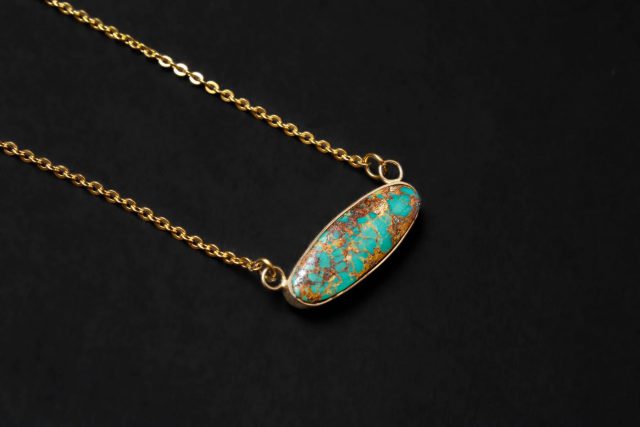 Handmade Gold Turquoise Necklace