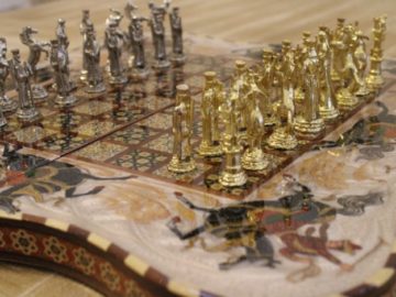 handmade Chessboard & Backgammon