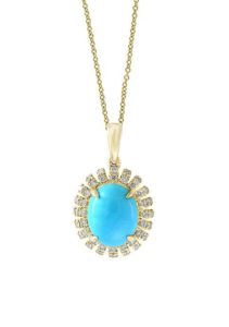 handmade gold turquoise pendant with chain