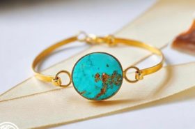 handmade gold turquoise bracelet