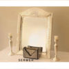Silver Candle Holder And Mirror