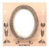 silver mirror and candle holder set