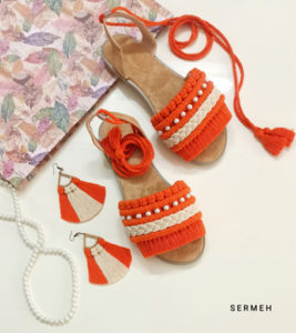 Trendy Persian Sandals And Purse Set
