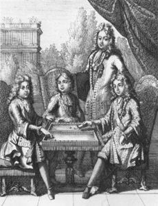 The three Royal Princes of France playing trictrac