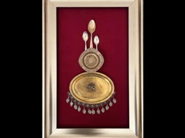 Brass art deco framed art