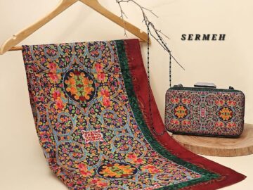 Women's Scarf And Clutch Bag