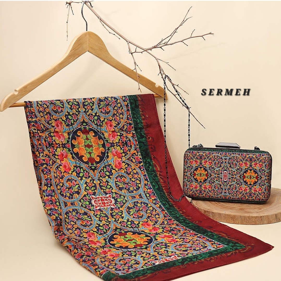 Women's Scarf And Clutch Bag