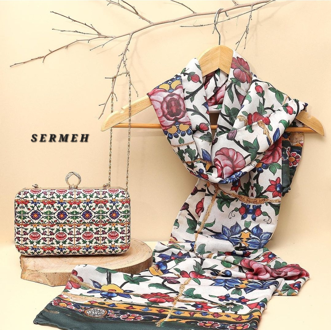 Women's Scarf And Clutch Bag