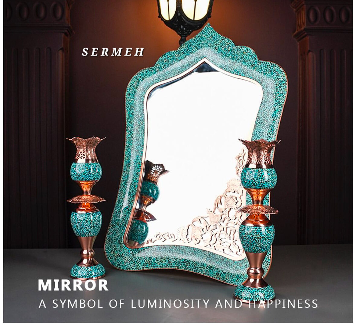 mirror and candle holder set