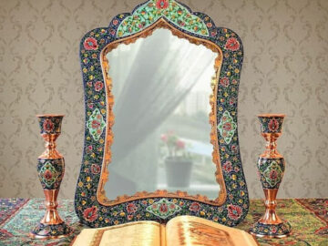 Mirror And Candle Holder Set
